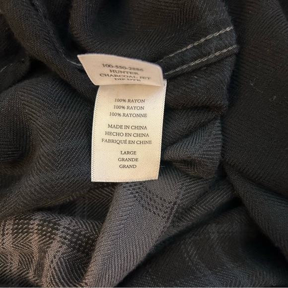 Rails Hunter Charcoal Dip Dye Ombre plaid button front shirt size large - Picture 7 of 10